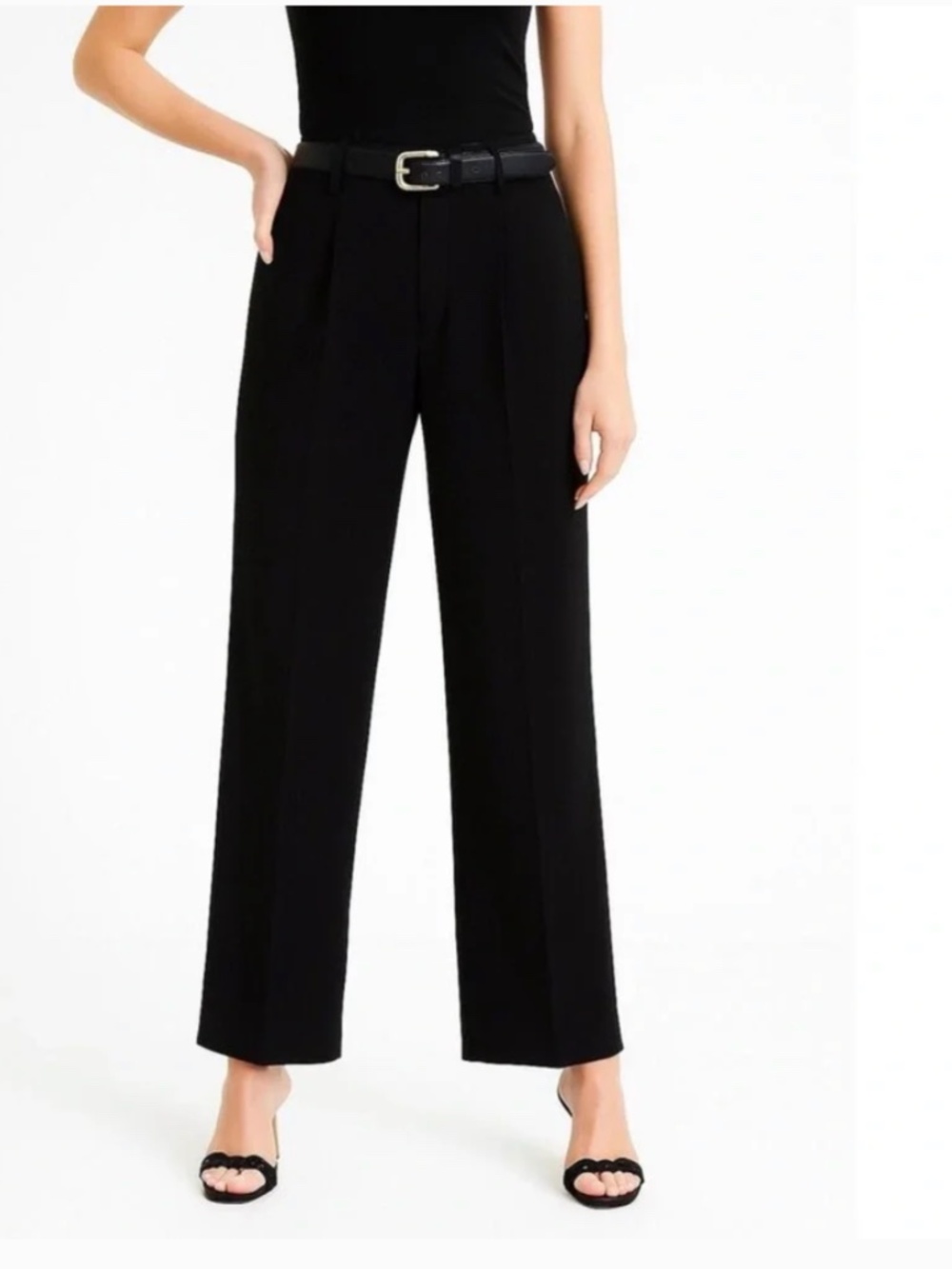 J.Crew Wide-Leg Essential Pant in City Crepe Black Size 12